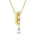 Monemel Swarovski Mavi Kalp  Kolye (Altın Kaplama) SEVGILIYE HEDIYE